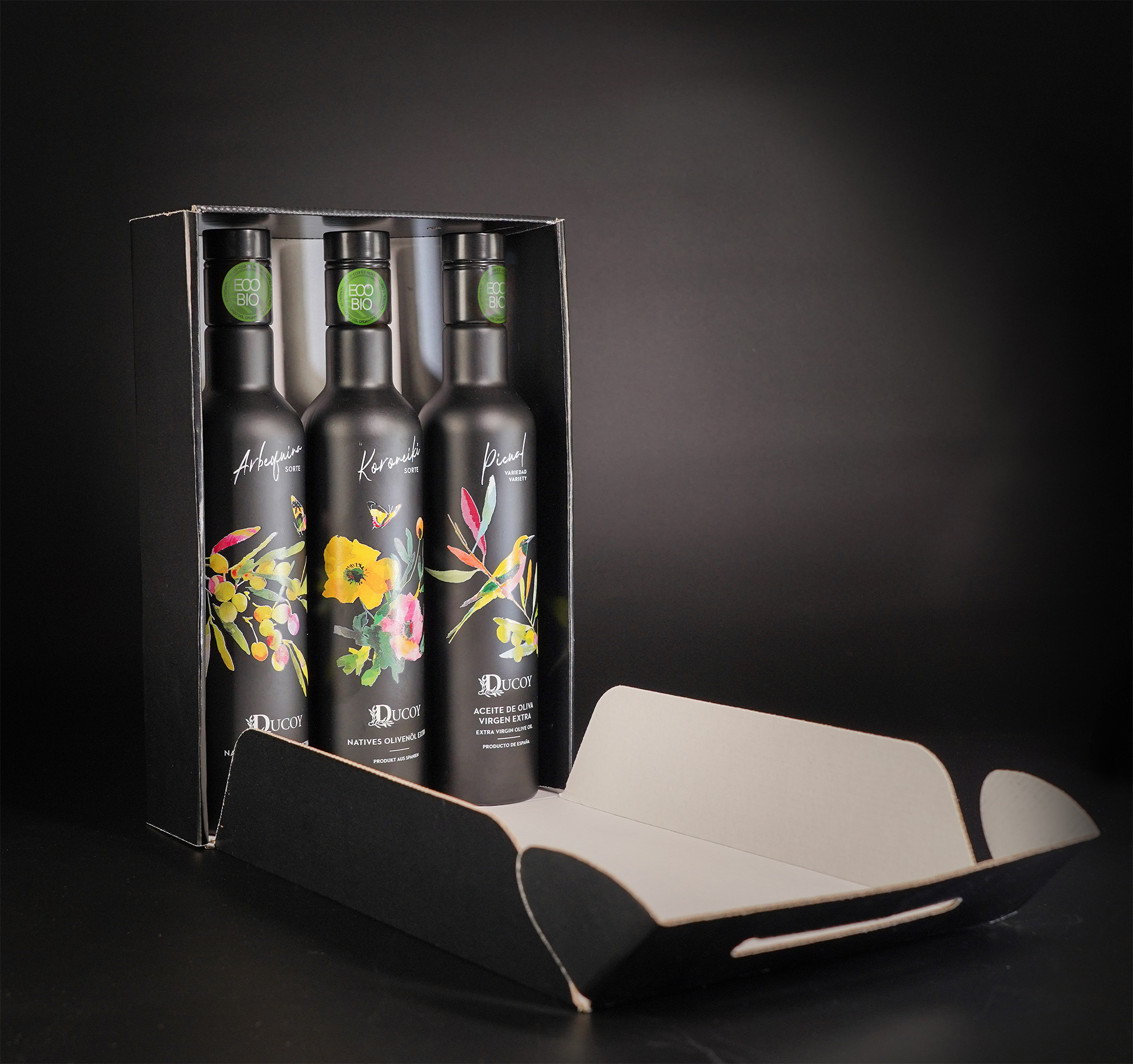 Pack Aceite de Oliva Virgen Extra Ecológico (Trío de Variedades) 3 x 500 ml