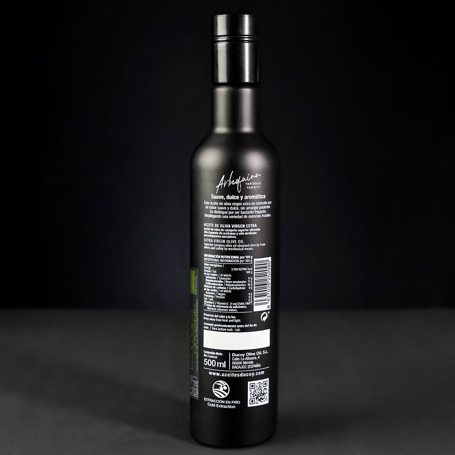 Aceite de Oliva Virgen Extra Ecológico Arbequina 500 ml