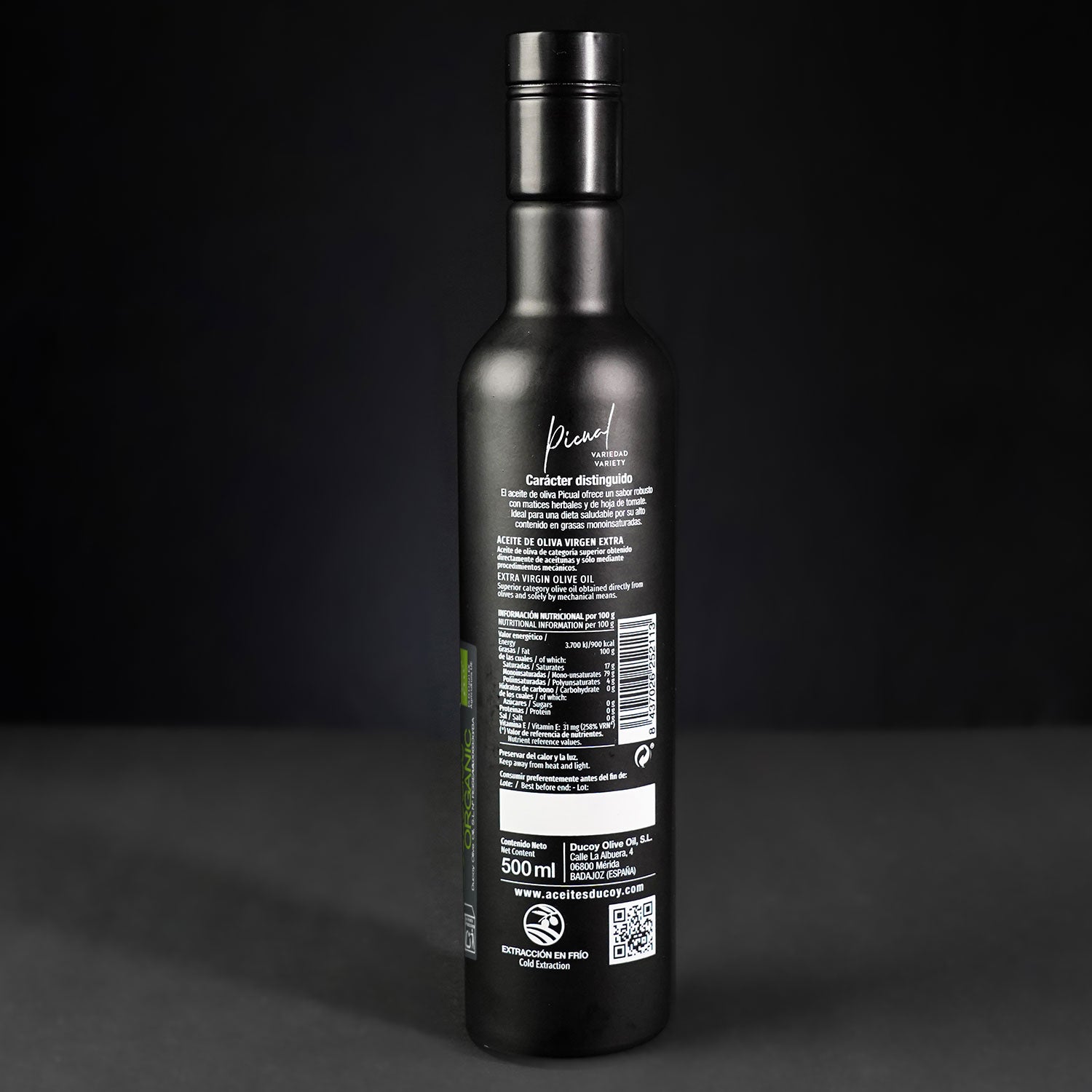 Aceite de Oliva Virgen Extra Ecológico Picual 500ml